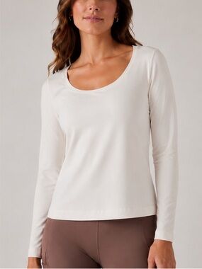 NWT Athleta Outbound Scoop Top Cream White M